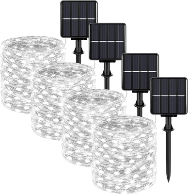 200 LED Outdoor Solar Fairy Twinkle Lights Waterproof 8 Lighting Modes Daylight for Fence Pool Party